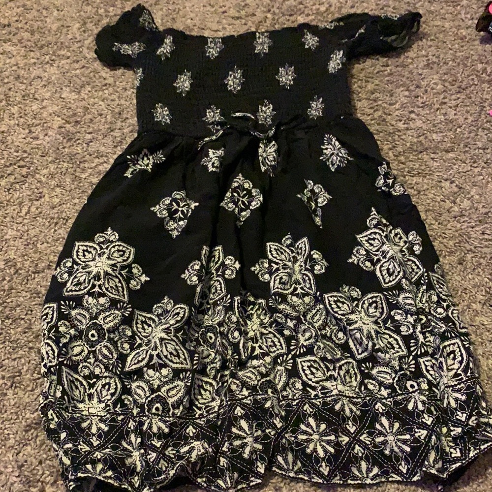 black and white dress